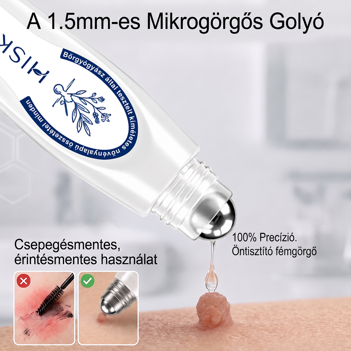 Hivatalos Márkabolt | Hiskin® 7 napos Szemölcseltávolító Roll-on Ápoló Folyadék (Fájdalommentes rollerball technológia, hegek nélkül)