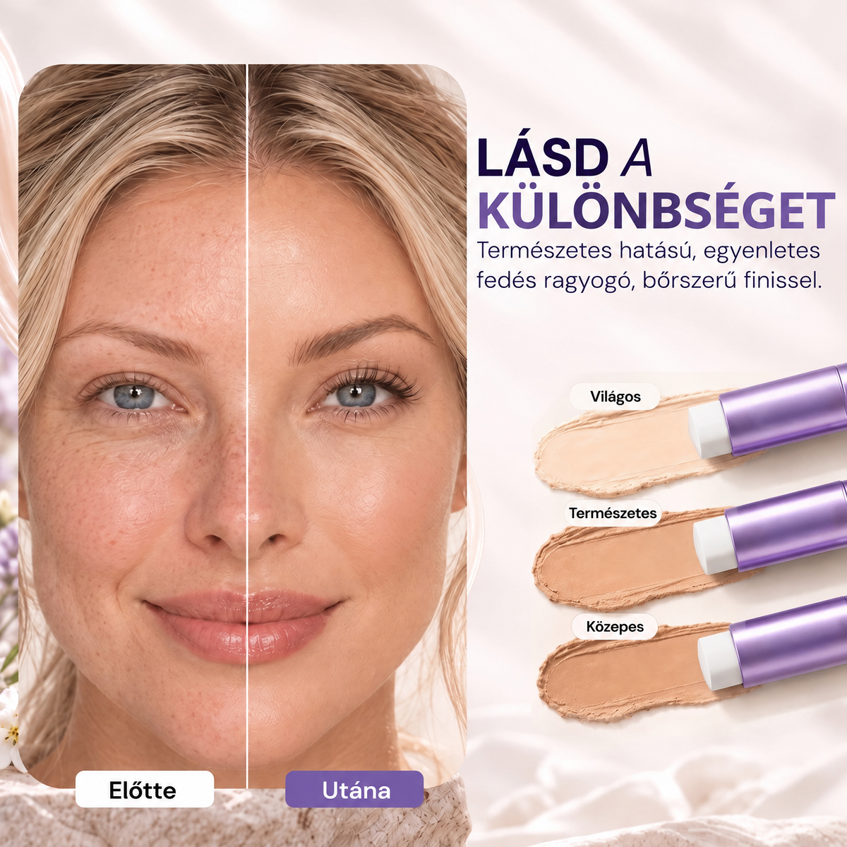 🔥 Utolsó két óra – 80% kedvezmény! Hiskin® 2 az 1-ben színváltó alapozóstift beépített ecsettel – a természetes hatású, egyenletesebb arcbőrért
