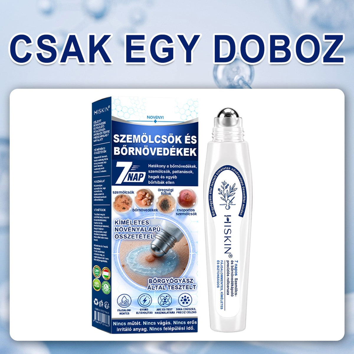 Hivatalos Márkabolt | Hiskin® 7 napos Szemölcseltávolító Roll-on Ápoló Folyadék (Fájdalommentes rollerball technológia, hegek nélkül)
