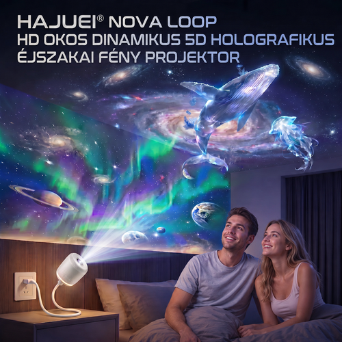 HAJUEI® NOVA LOOP – HD dinamikus galaxis- és éjszakai fényvetítő ✨